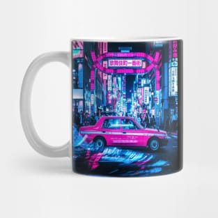 Tokyo Street Neon Synthwave 2077 Mug